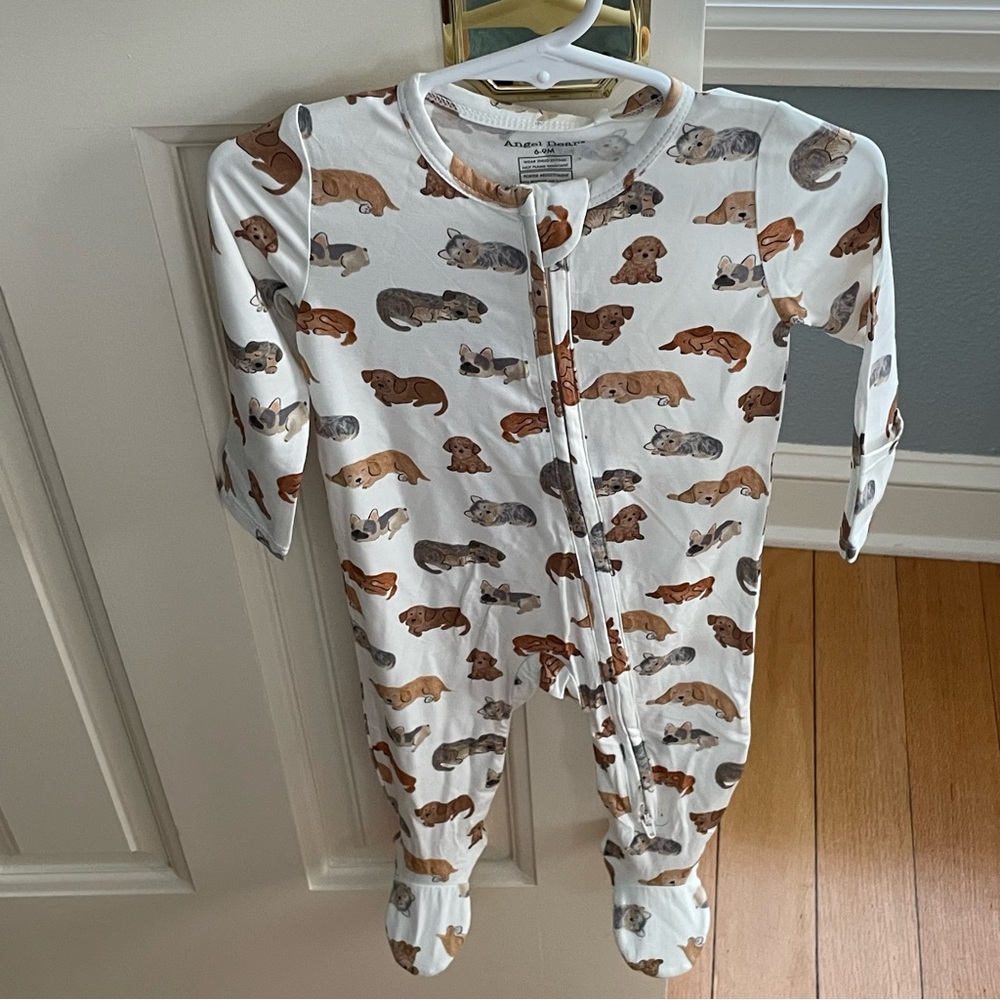 NWT Angel Dear Bamboo Napping Puppy Dog Print Footie Pajama